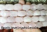 NGBS159 15 inches 13*18mm faceted nuggets rose quartz gemstone beads