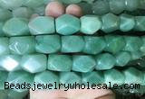 NGBS162 15 inches 13*18mm faceted nuggets green aventurine gemstone beads