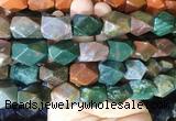 NGBS165 15 inches 13*18mm faceted nuggets indian agate gemstone beads