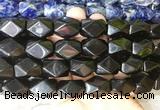 NGBS166 15 inches 13*18mm faceted nuggets black obsidian gemstone beads