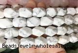 NGBS168 15 inches 13*18mm faceted nuggets white howlite gemstone beads