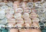 NGBS188 15 inches 10*14mm - 12*16mm faceted freeform white crystal beads