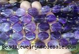 NGBS190 15 inches 10*14mm - 12*16mm faceted freeform amethyst beads