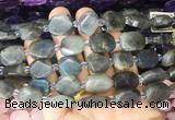 NGBS193 15 inches 10*14mm - 12*16mm faceted freeform labradorite beads