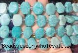 NGBS198 15 inches 10*14mm - 12*16mm faceted freeform amazonite beads