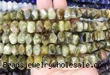 NGBS211 15 inches 8*12mm - 10*14mm faceted nuggets green garnet beads