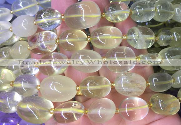 NGBS23 15 inches 8*12 - 10*14mm nuggets lemon quartz gemstone beads