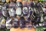 NGBS63 15 inches 13*18mm - 15*20mm faceted freeform dogtooth amethyst beads