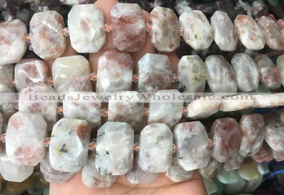 NGBS80 15 inches 13*18mm - 15*20mm faceted freeform sunstone beads