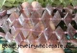 NGBS93 15 inches 13*22mm - 15*25mm faceted marquise strawberry quartz beads