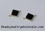 NGC1032 12*12mm diamond agate gemstone connectors wholesale