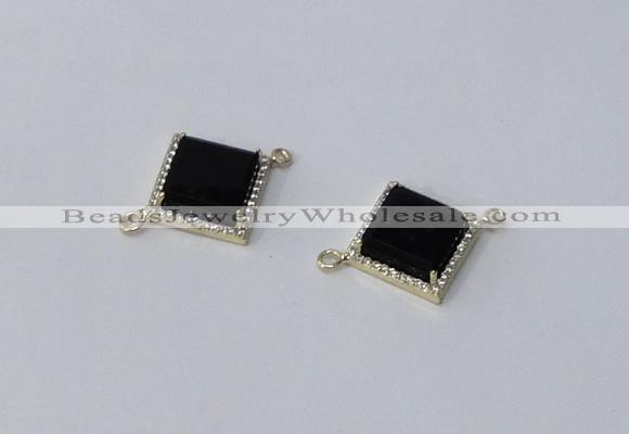 NGC1032 12*12mm diamond agate gemstone connectors wholesale