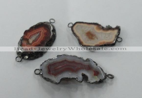 NGC110 20*30mm - 35*40mm freeform druzy agate connectors wholesale