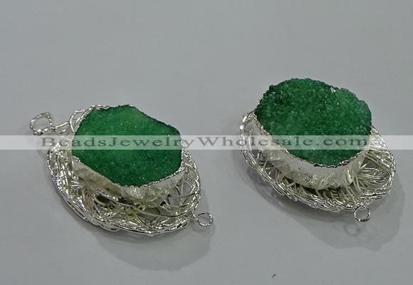 NGC1119 22*30mm - 25*35mm freeform druzy agate connectors wholesale