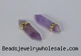 NGC1128 8*40mm - 10*35mm sticks amethyst connectors wholesale