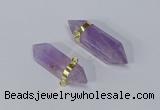 NGC1129 12*40mm - 12*45mm sticks amethyst connectors wholesale