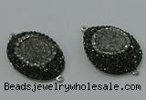 NGC1148 25*35mm freeform druzy agate connectors wholesale