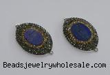 NGC1160 25*35mm oval lapis lazuli gemstone connectors wholesale