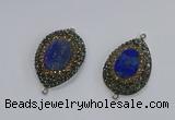 NGC1161 25*35mm teardrop lapis lazuli gemstone connectors wholesale