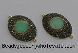 NGC1175 25*35mm oval Australia chrysoprase connectors wholesale