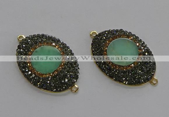 NGC1175 25*35mm oval Australia chrysoprase connectors wholesale