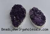 NGC1321 35*50mm - 40*60mm freeform druzy amethyst connectors