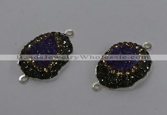 NGC1376 18*25mm freeform druzy agate gemstone connectors