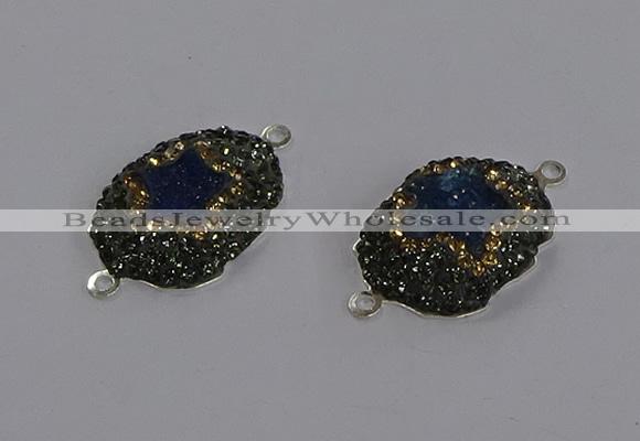 NGC1390 18*25mm freeform druzy agate connectors wholesale