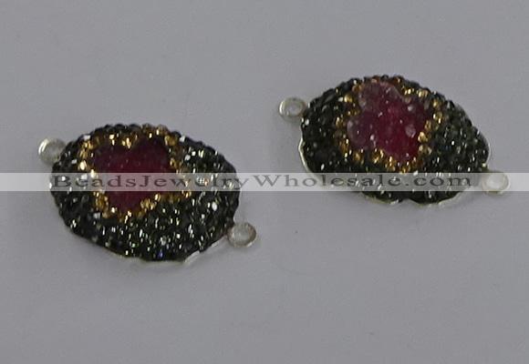 NGC1406 18*25mm freeform druzy agate connectors wholesale