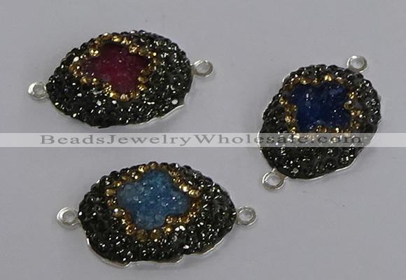 NGC1412 18*25mm freeform druzy agate connectors wholesale