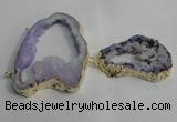 NGC144 40*50mm - 55*70mm freeform plated druzy agate connectors