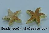 NGC1445 28mm - 30mm starfish fossil coral connectors wholesale