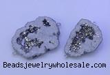 NGC1472 28*35mm - 40*45mm freeform plated druzy agate connectors