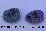 NGC1476 28*35mm - 40*45mm freeform plated druzy agate connectors