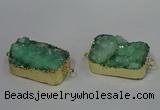 NGC1588 18*25mm - 18*28mm rectangle druzy quartz connectors wholesale