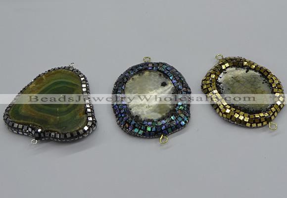 NGC1736 40*50mm - 50*55mm freeform agate gemstone connectors