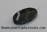 NGC1782 35*55mm oval agate gemstone connectors wholesale