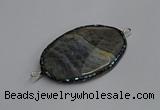 NGC1827 35*50mm oval agate gemstone connectors wholesale