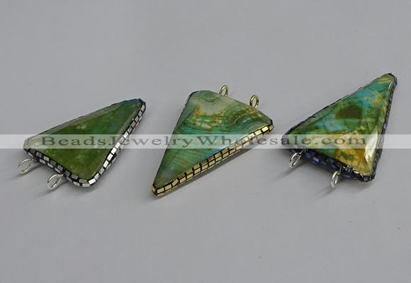 NGC1838 30*35mm - 30*40mm triangle agate connectors wholesale