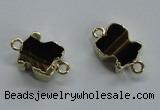 NGC220 10*12mm tiger eye gemstone connectors wholesale