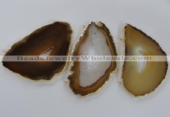 NGC224 50*70mm - 60*80mm freeform agate gemstone connectors