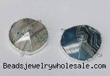 NGC237 30*35mm - 35*40mm freeform agate gemstone connectors