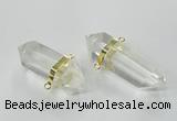 NGC266 15*45mm - 18*50mm faceted nuggets white crystal connectors