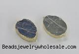 NGC314 18*25mm - 25*30mm freeform labradorite gemstone connectors