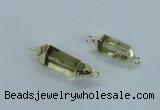 NGC373 10*25mm - 12*30mm faceted nuggets lemon quartz connectors