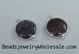 NGC385 18mm flat round agate gemstone connectors wholesale