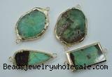 NGC39 25*35mm - 35*45mm freeform australia chrysoprase connectors