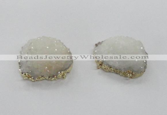 NGC435 25*35mm - 35*40mm freeform druzy agate gemstone connectors