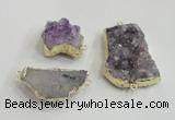 NGC438 20*25mm - 25*30mm freeform druzy amethyst gemstone connectors