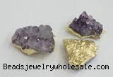 NGC439 20*25mm - 25*30mm freeform druzy amethyst gemstone connectors